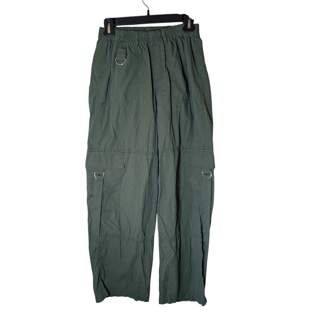 Wild Fable Mid Rise Wide Leg Green Lightweight Cargo Pants S NWT